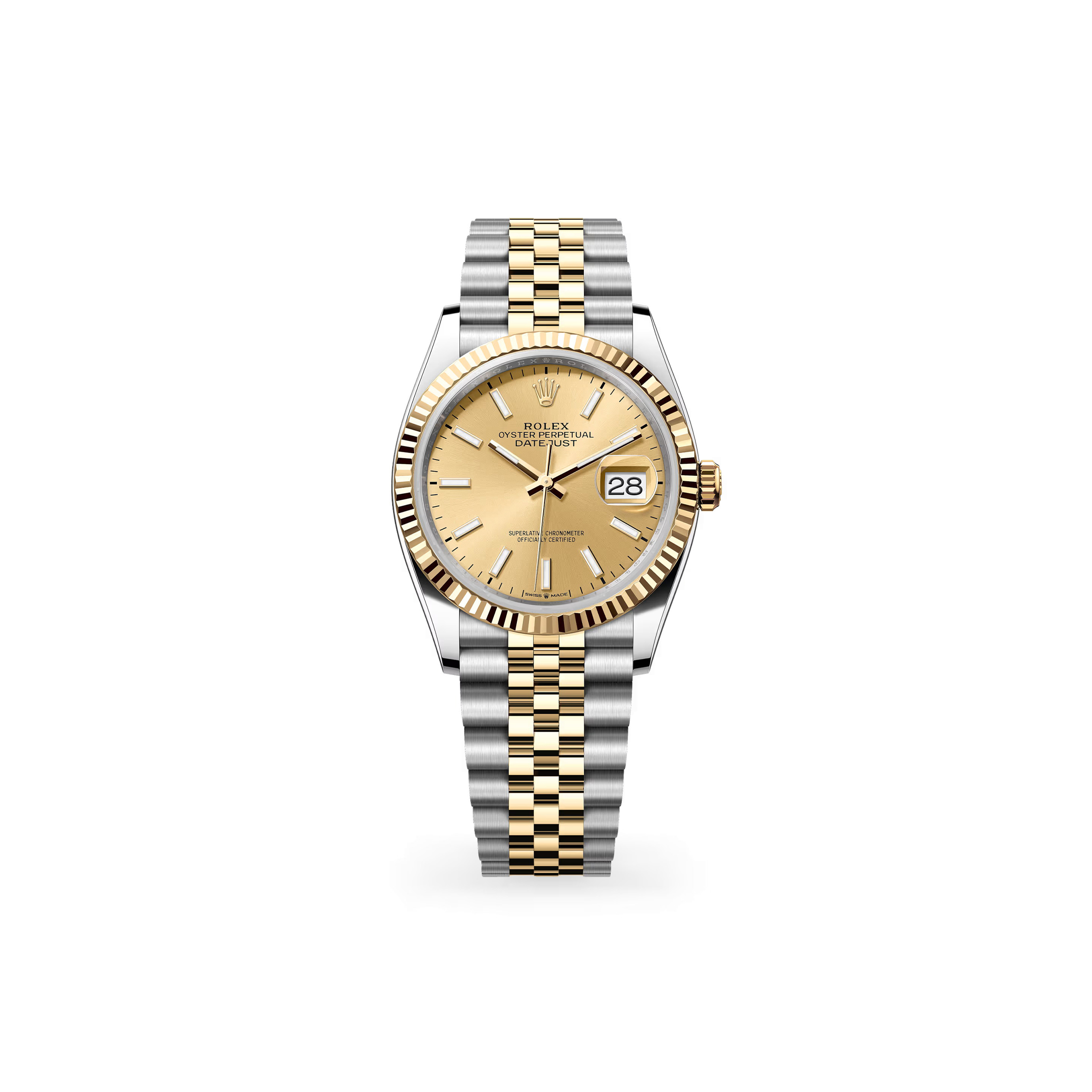 ROLEX DATEJUST 36 OYSTER, 36 MM, OYSTERSTEEL AND YELLOW GOLD M126233-0015